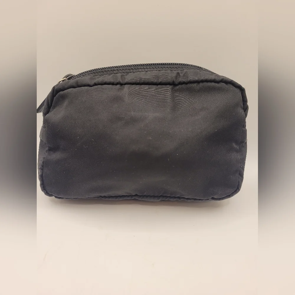 Vintage Prada Black Nylon Cosmetic Pouch Case Clutch